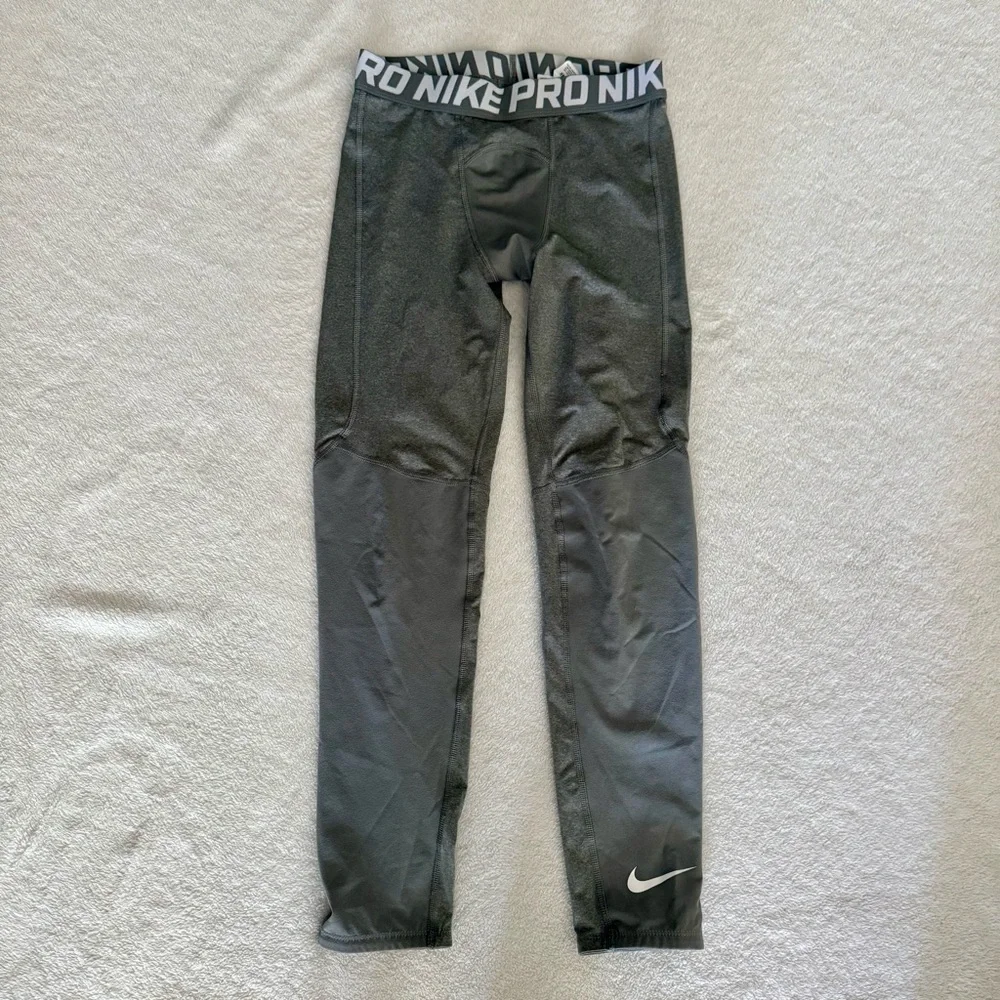 Nike Boys Gray Pro Leggings Large